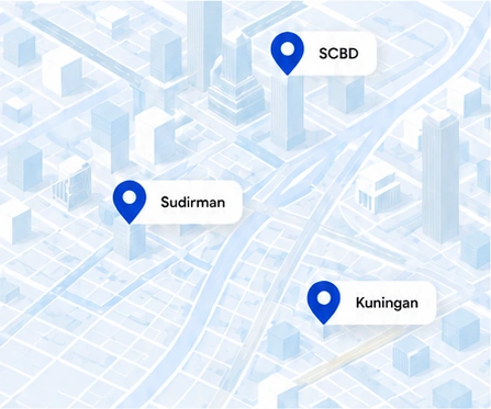 Ilustrasi area SCBD, Sudirman, Kuningan — bukan batas layanan